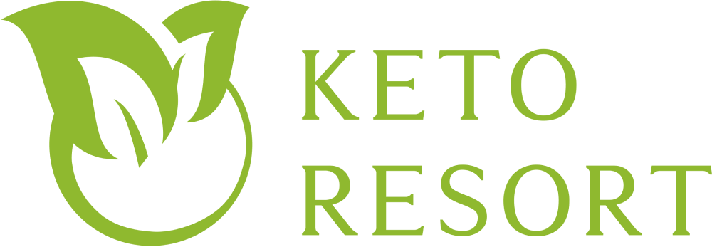Zielone koło z liśćmi, logo Keto Resort